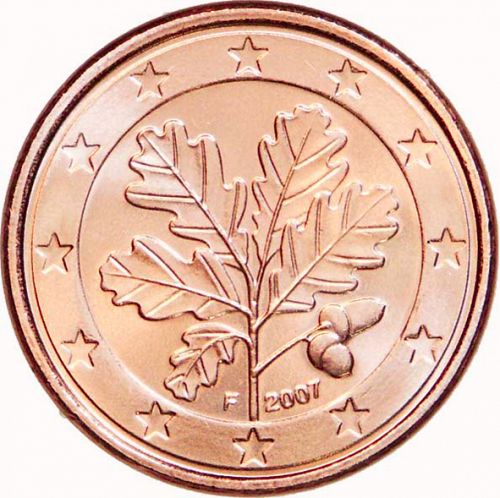 1 cent Obverse Image minted in GERMANY in 2007F (1st Series)  - The Coin Database