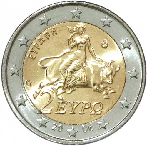 2 € Obverse Image minted in GREECE in 2006 (1st Series)  - The Coin Database