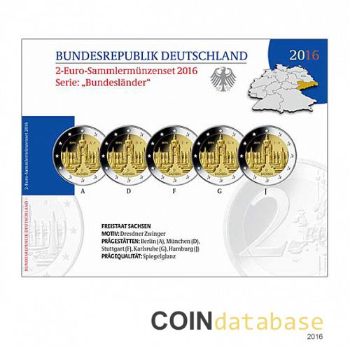 Set Obverse Image minted in GERMANY in 2016 (Annual 2€ Commemorative Mint Sets PROOF)  - The Coin Database