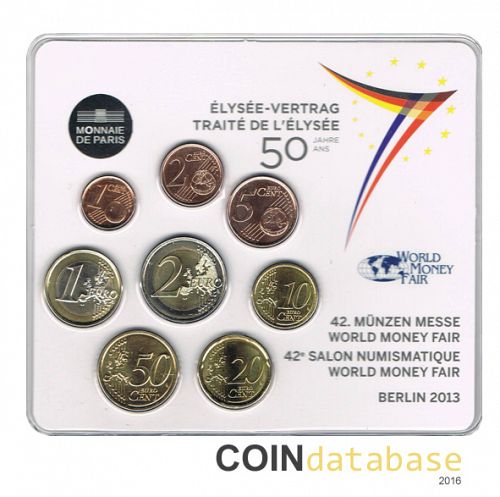 Set Obverse Image minted in FRANCE in 2013 (World Money Fair Mint Sets BU)  - The Coin Database