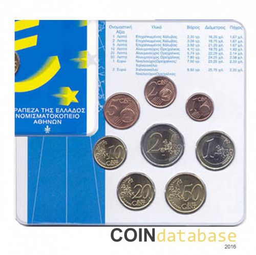 Set Reverse Image minted in GREECE in 2002 (Annual Mint Sets BU)  - The Coin Database