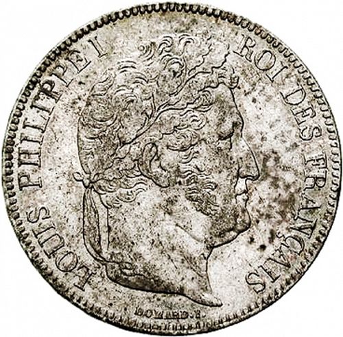 5 Francs Obverse Image minted in FRANCE in 1836A (1830-1848 - Louis Philippe I)  - The Coin Database