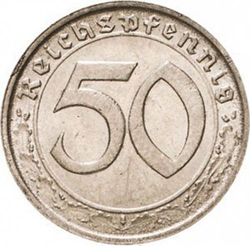 50 Reichspfenning Reverse Image minted in GERMANY in 1939G (1933-45 - Thrid Reich)  - The Coin Database