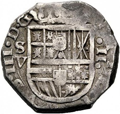 2 Reales Obverse Image minted in SPAIN in 1614V (1598-21  -  FELIPE III)  - The Coin Database